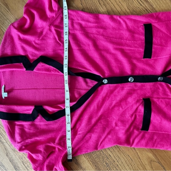 Halogen Hot Pink and Black Knit Stretch Blazer Sweater 3/4 Sleeve sz M - Picture 9 of 11